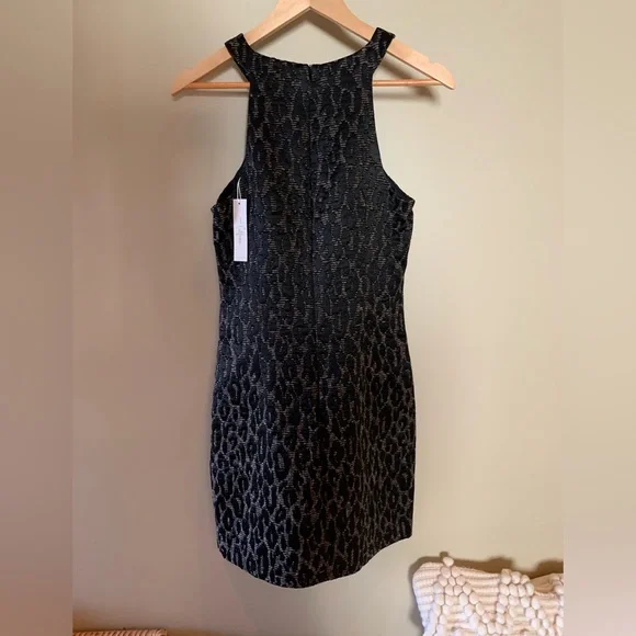 NWT Trina Turk Gray & Black Leopard Applice Dress - Picture 4 of 10